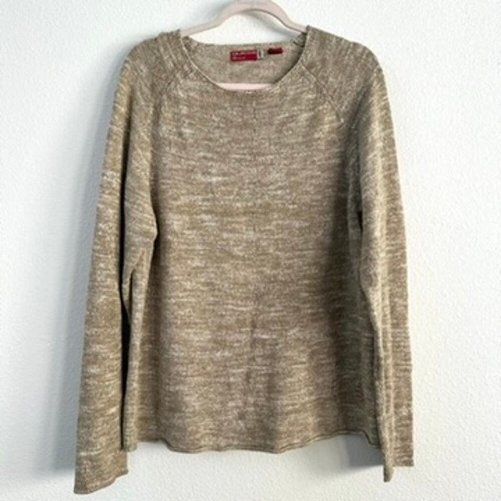 Guess Vintage Knit Sweater Tan & Cream Soft Knit, Women's Small Cottagecore Boho